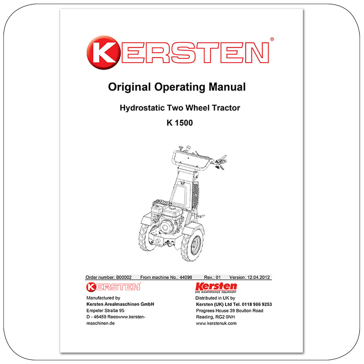 Instruction Manual K1500 - Power Unit - B00002